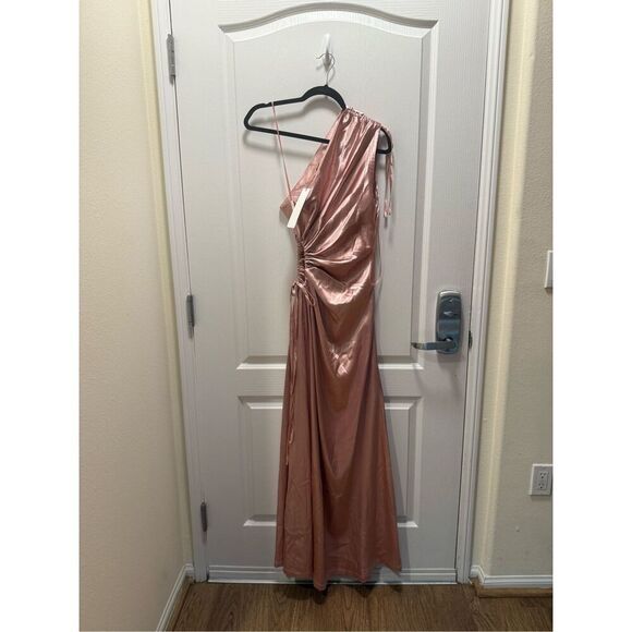 Sonya Moda Nour One-Shoulder Maxi Dress in Pink Wedding Guest Summer size S NWT - Picture 4 of 6